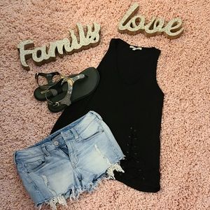 Black Express versatile tank top.